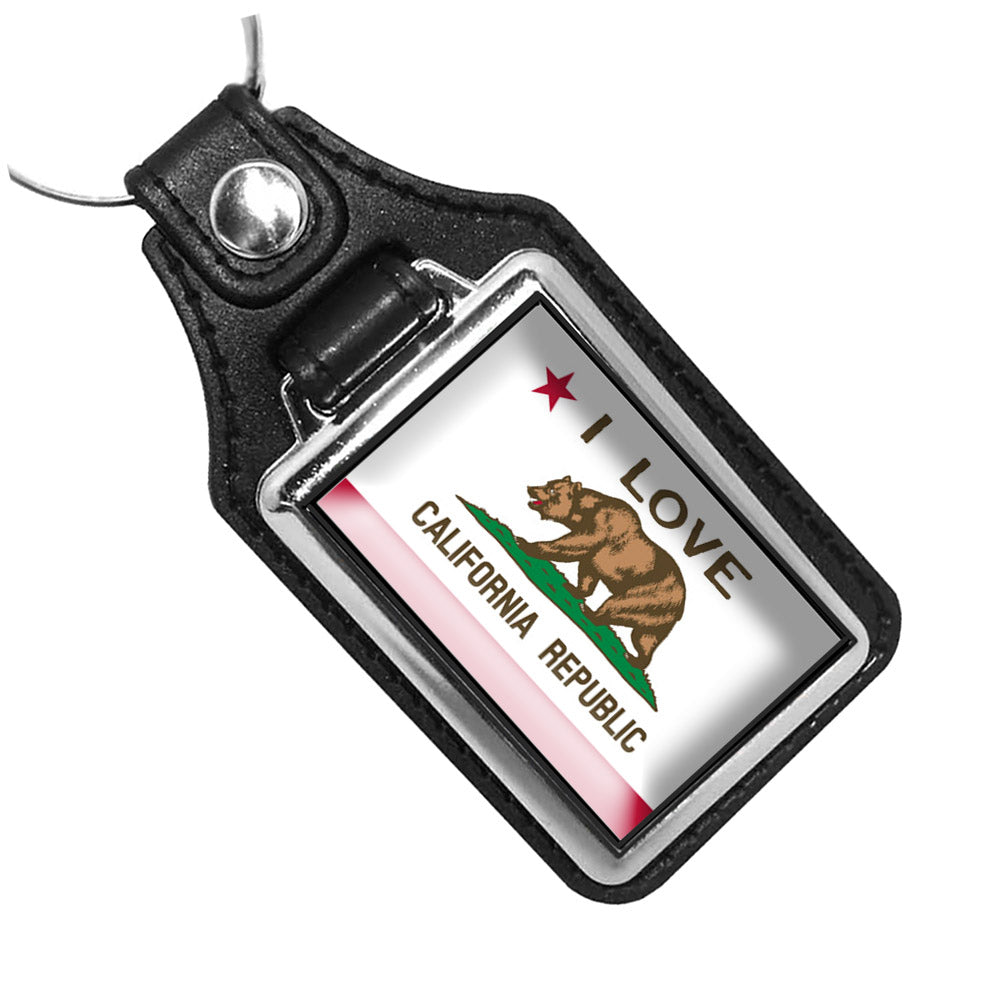 KR-1450 Key Ring - I Love California State Flag Design