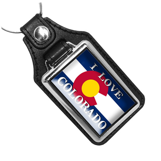 KR-1451 Key Ring - I Love Colorado State Flag Design