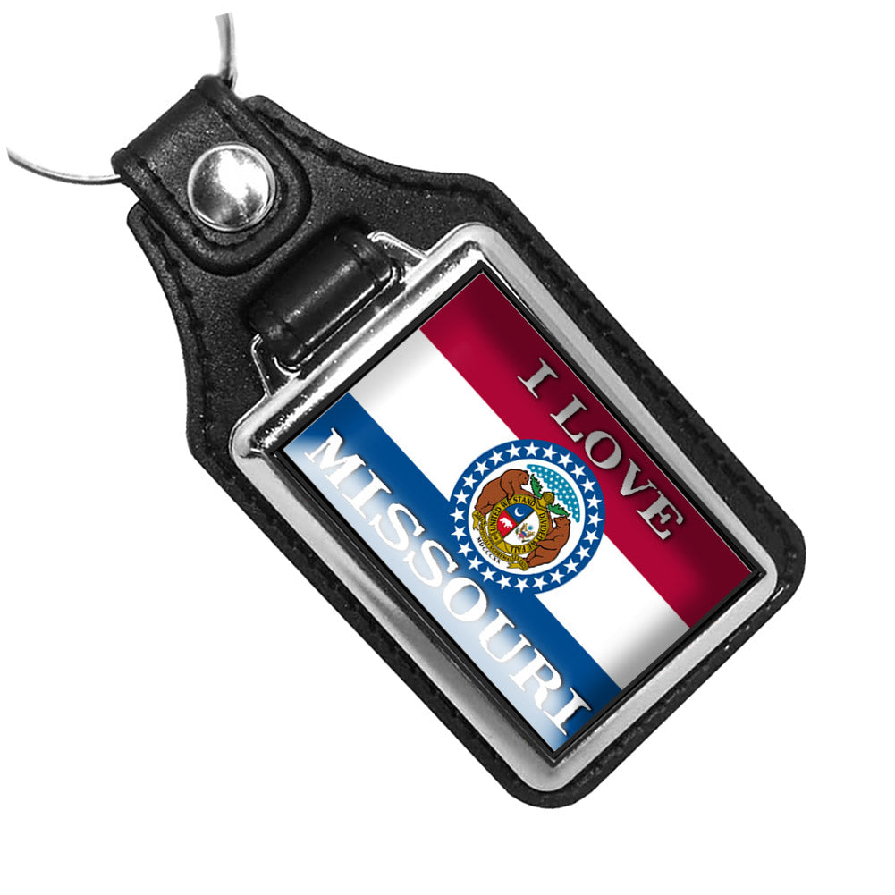 KR-1470 Key Ring - I Love MIssouri State Flag Design