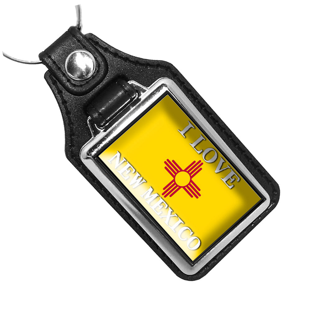 KR-1476 Key Ring - I Love New Mexico State Flag Design