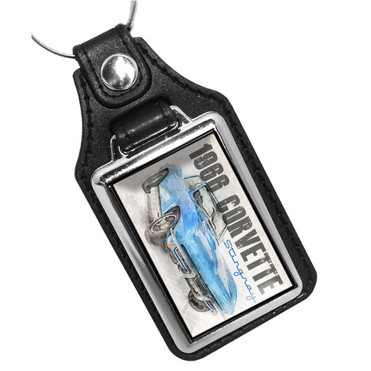 KR-1609 Key Ring - Classic 1966 Corvette Stingray Blue