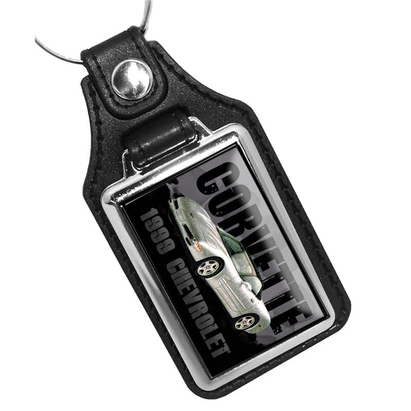 KR-1629 Key Ring - Classic American Muscle 1999 Corvette Silver