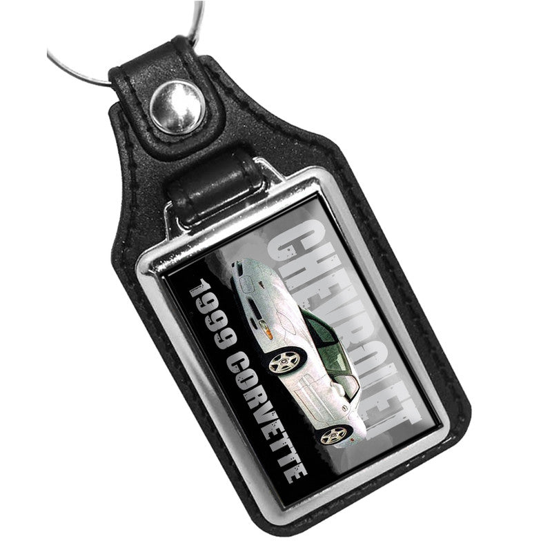KR-1636 Key Ring - Classic American Muscle 1999 Corvette White