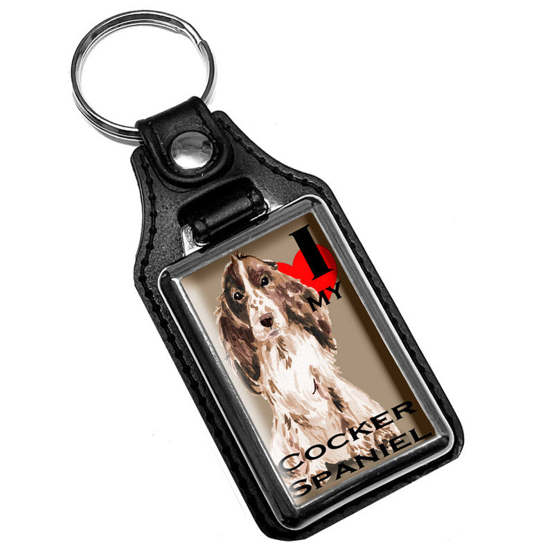 KR-1707 Key Ring - Pet Dog I Love My Cocker Spaniel Dog