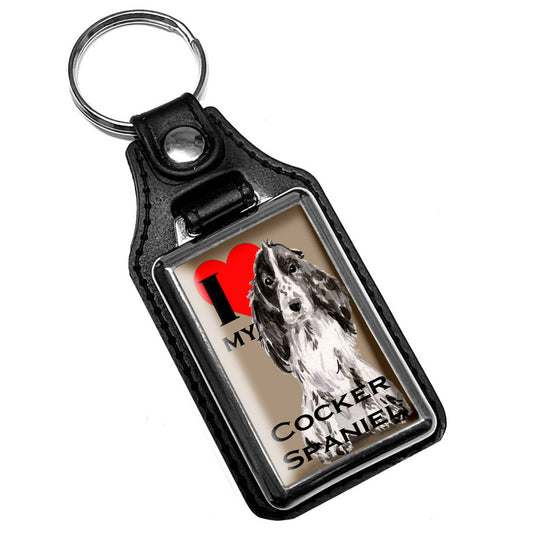 KR-1710 Key Ring - Pet Dog I Love My Cocker Spanial Dog