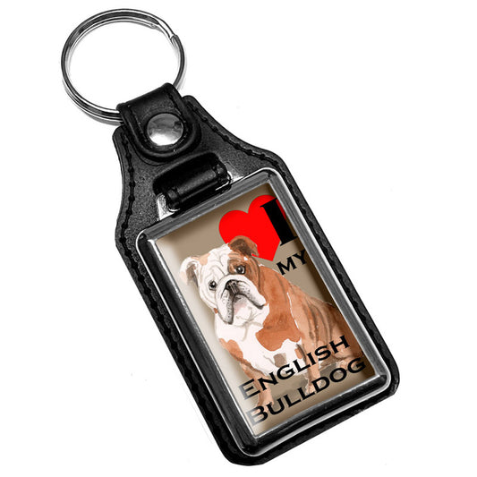 KR-1711 Key Ring - Pet Dog I Love My English Bulldog Dog