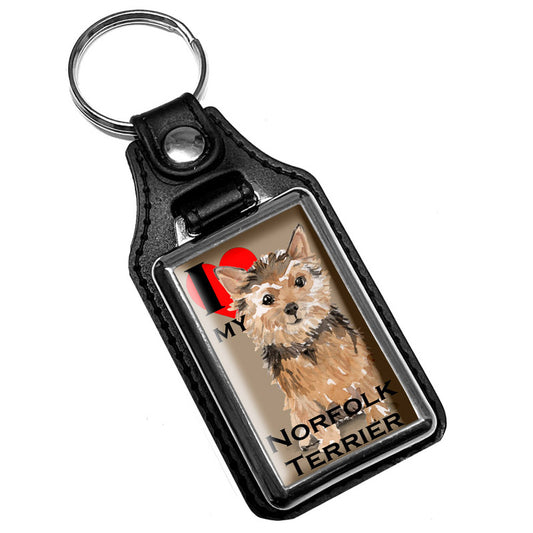KR-1714 Key Ring - Pet Dog I Love My norfolk Terrier Dog