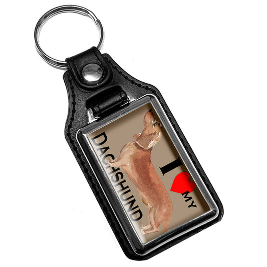 KR-1715 Key Ring - Pet Dog I Love My Dachshund Dog