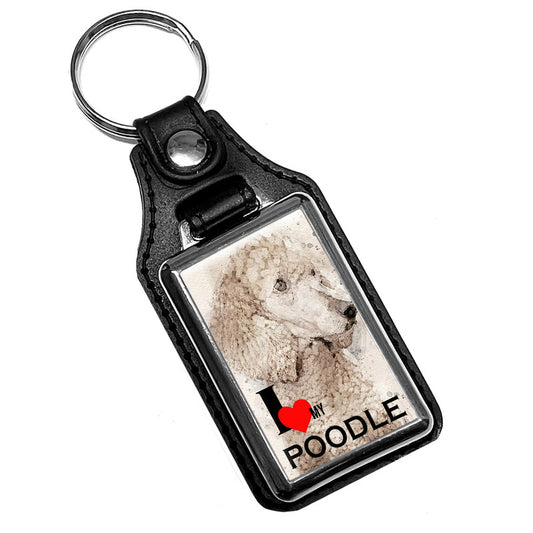 KR-1716 Key Ring - Pet Dog I Love My Poodle Dog