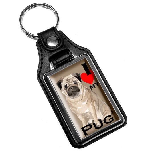 KR-1717 Key Ring - Pet Dog I Love My Pug Dog