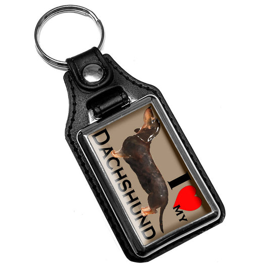 KR-1721 Key Ring - Pet Dog I Love My Dachshund Dog