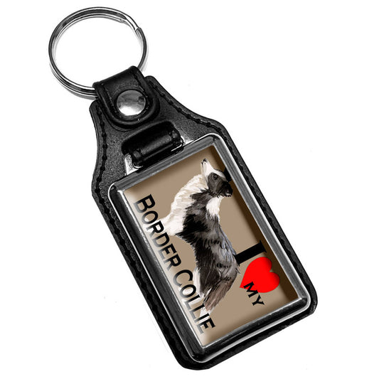 KR-1724 Key Ring - Pet Dog I Love My Border Collie Dog