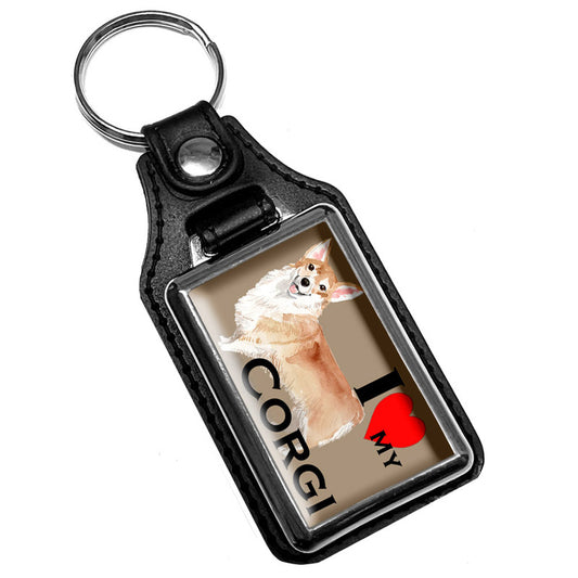 KR-1725 Key Ring - Pet Dog I Love My Corgi Dog