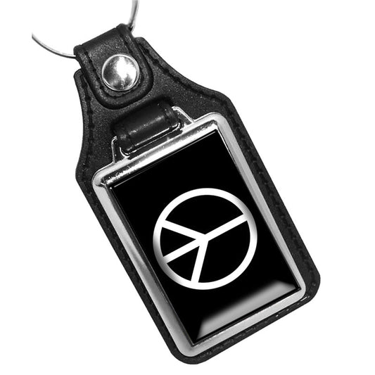 KR-188 Key Ring - Black And White Patriotic Peace Sign