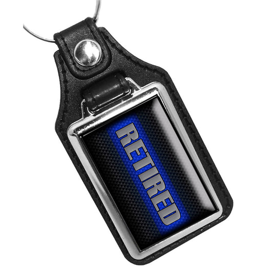 KR-1907 Key Ring - Law Enforcement Thin Blue Line Retired