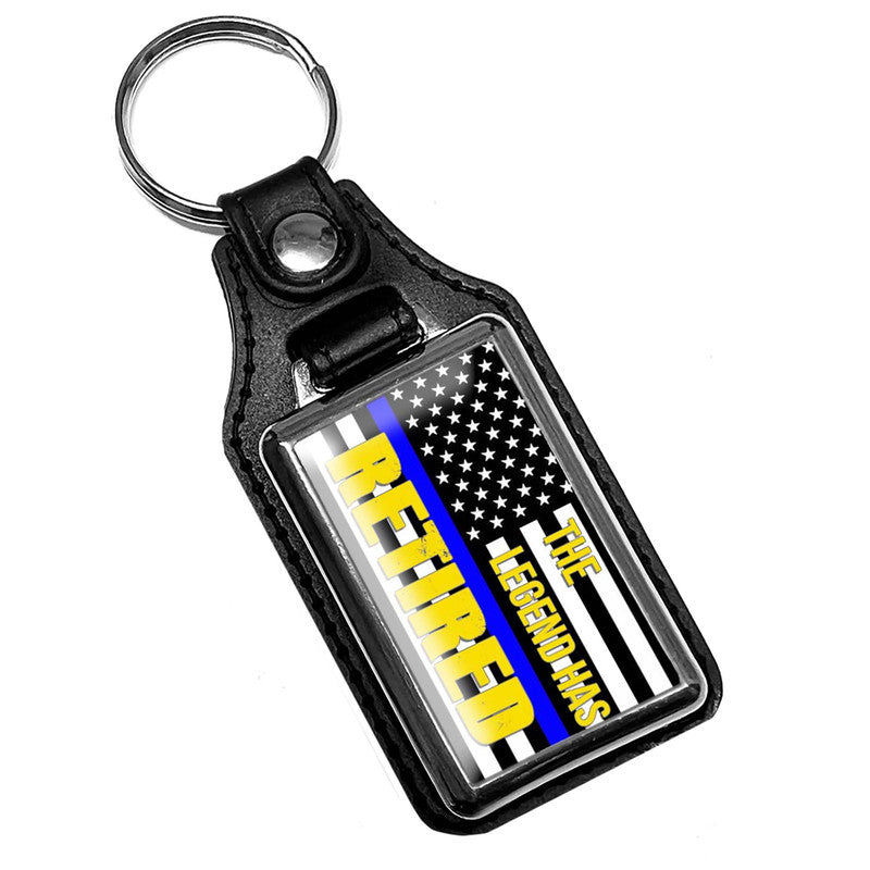 KR-242 Key Ring - Retired Thin Blue Line Flag