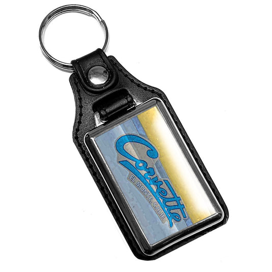 KR-3001 Key Ring - Vintage Corvette Travel Trailer Emblem Design