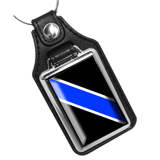KR-3014 Key Ring - Law Enforcement Yhin Blue Line Design
