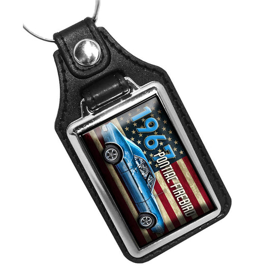 KR-3133 Key Ring - Classic 1967 Pontiac Firebird American Flag