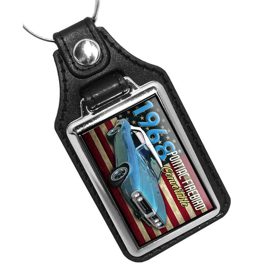 KR-3138 Key Ring - Classic 1968 Pontiac Firebird Convertible Flag