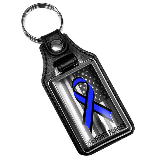 KR-323 Key Ring - Law Enforcement Thin Blue Ribbon Flag