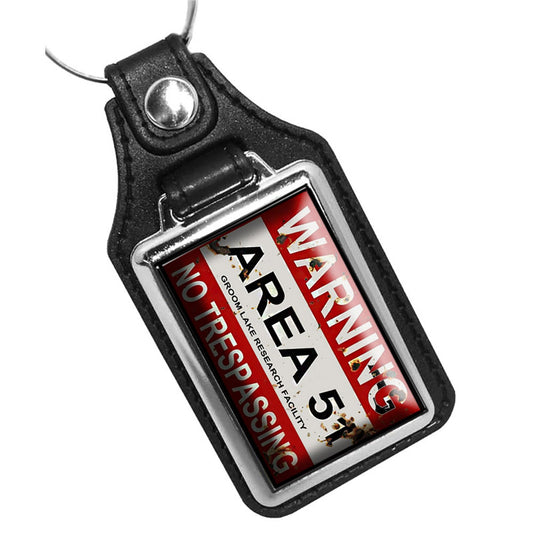KR-3266 Key Ring - Warning Area 51 No Trespassing