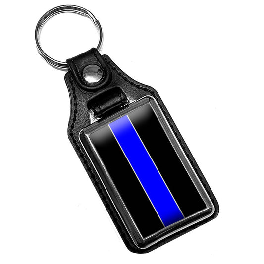 KR-328 Key Ring - Law Enforcement Thin Blue Line Design