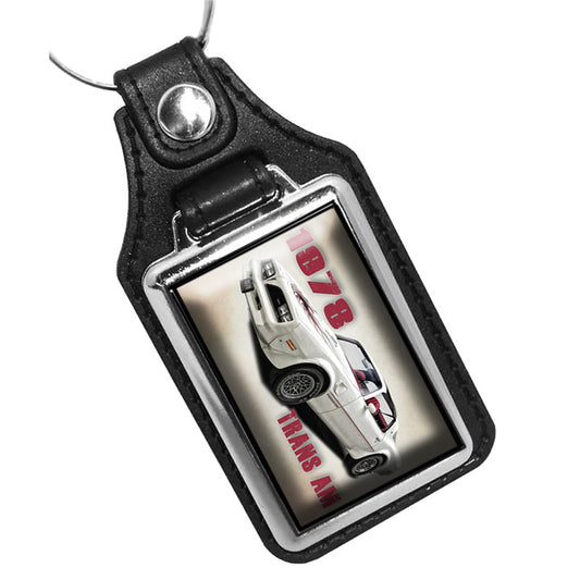 KR-3293 Key Ring - Classic 1978 Pontiac White Trans Am