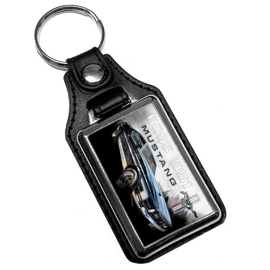 KR-3296 Key Ring - Classic 1971 Ford Mustang Boss 351