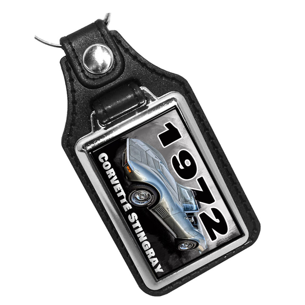 KR-3326 Key Ring - Classic 1972 Corvette Stingray Muscle Car Gray