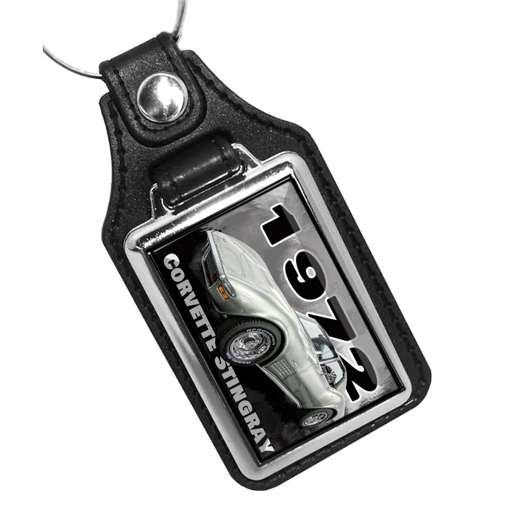 KR-3327 Key Ring - Classic 1972 Corvette Stingray Silver Design