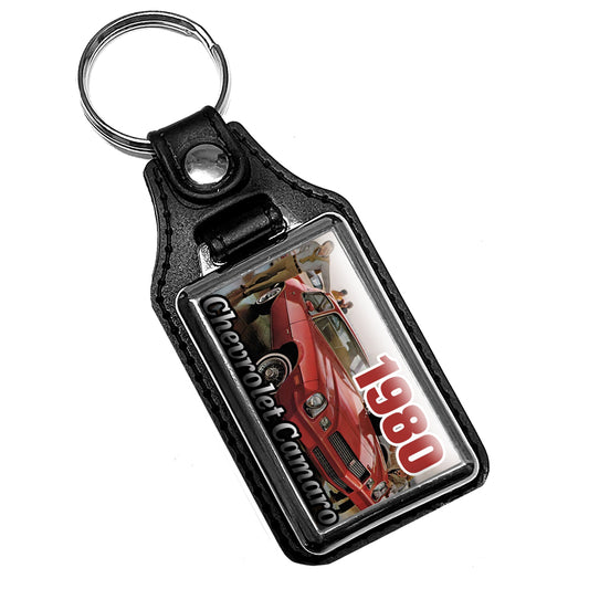 KR-3334 Key Ring - Classic 1980 Chevrolet Camaro Red Design