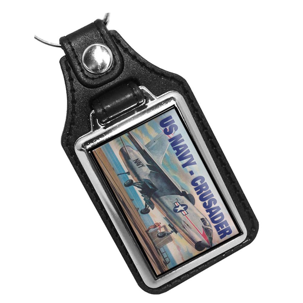KR-3355 Key Ring - Classic 1956 US Navy Crusader Jet Airplane