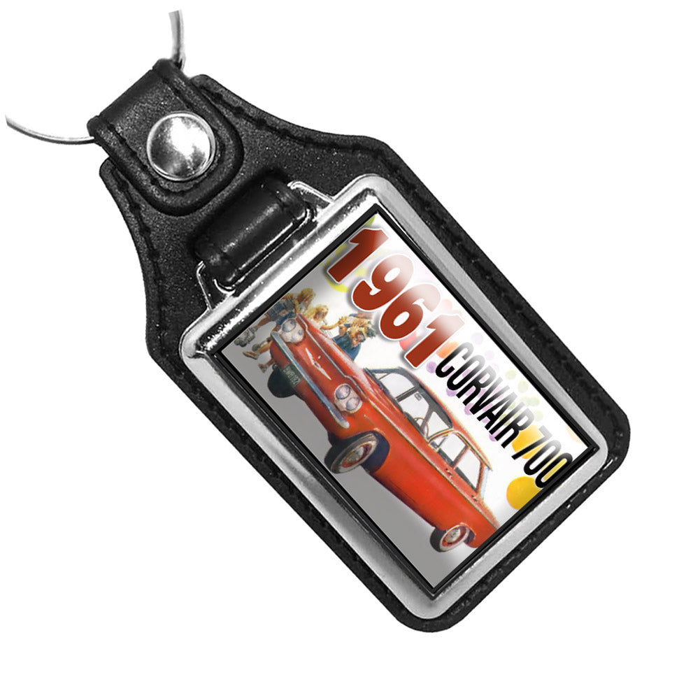 KR-3365 Key Ring - Classic 1961 Chevrolet Corvair 700 Red Design