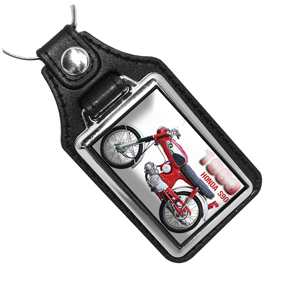 KR-3375 Key Ring - Classic 1969 Honda S90 Motorcycle