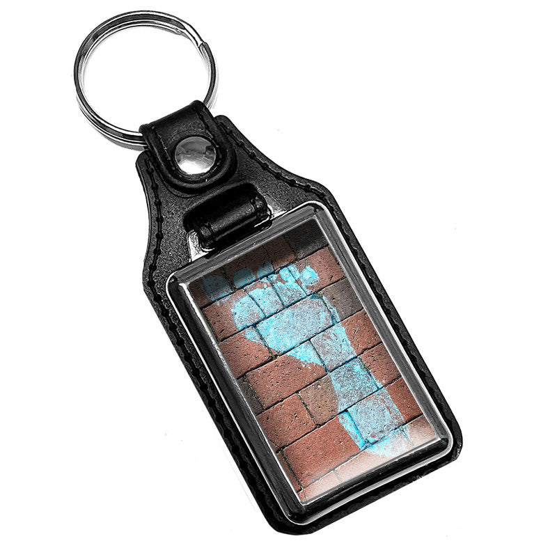 KR-338 Key Ring - Carolina Blue Tarheels Footprint On Bricks