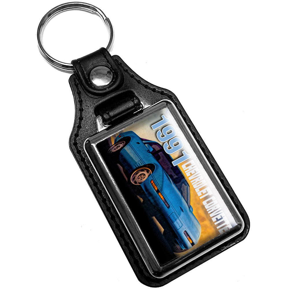 KR-3380 Key Ring - Classic 1991 Chevrolet Corvette Blue Design