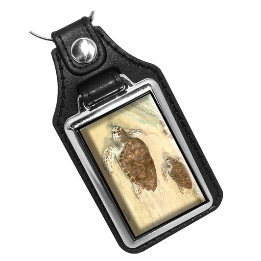 KR-3400 Key Ring - Artist Ron Williams Turtles Heading Out To Sea
