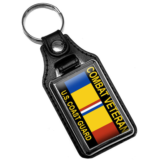 KR-347 Key Ring - US Coast Guard Combat Veteran Ribbon