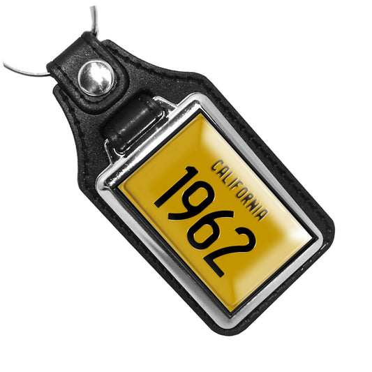 KR-3818-1962 Key Ring - Classic 1962 Yellow and Black California Sign Design