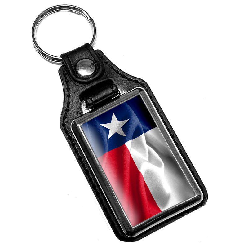 KR-407-1 Key Ring - Flowing State of Teaxas Flag