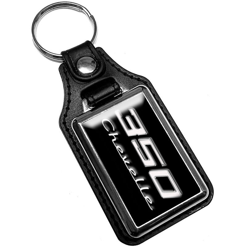 KR-433-1 Key Ring - Classic 1970 Chevelle 350 Engine Black