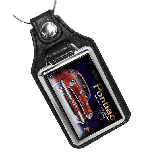 KR-451 Key Ring - 1955 Pontiac V-8 Strato Streak Design