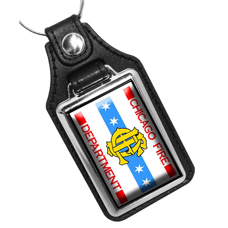 KR-578 Key Ring - Firefighter Chicago Fire Department Flag