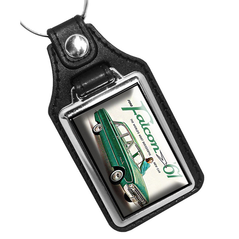 KR-879 Key Ring - Classic 1961 Ford Falcon Green Design