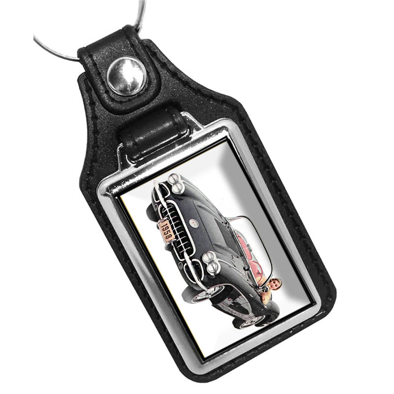 KR-934 Key Ring - Classic American Muscle 1958 Corvette Blackue