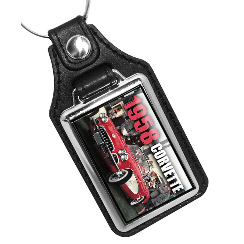 KR-936 Key Ring - Classic American Muscle 1958 Corvette Red
