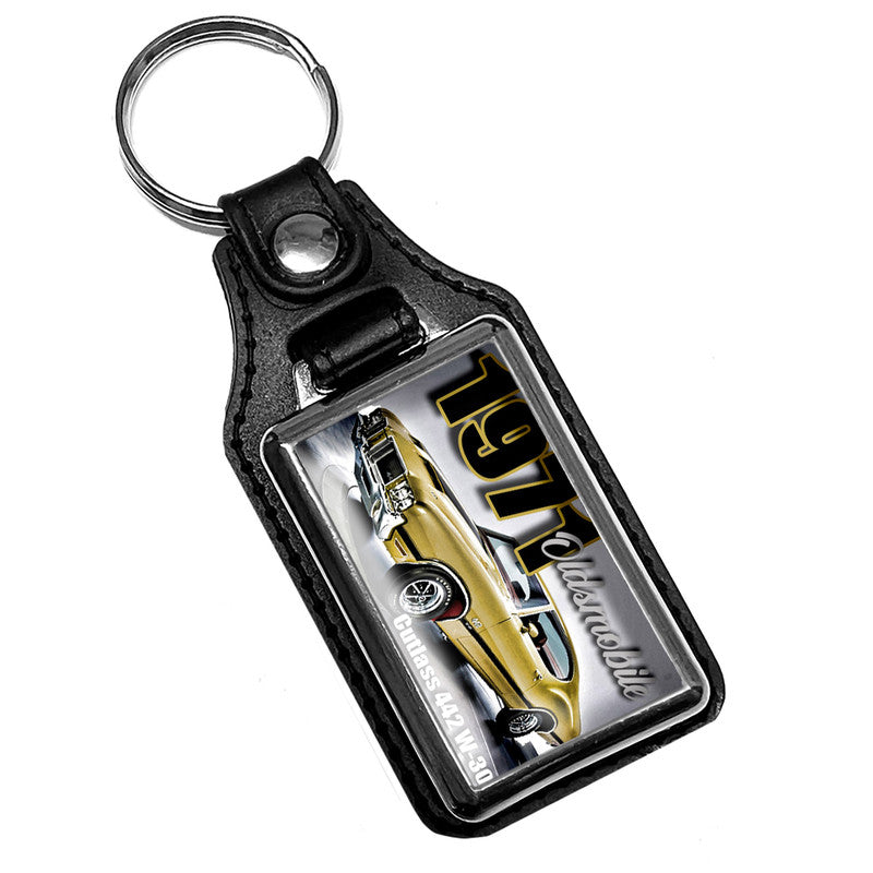 KR-980 Key Ring - Classic 1971 Oldsmobile Cutlass 442 Muscle Car