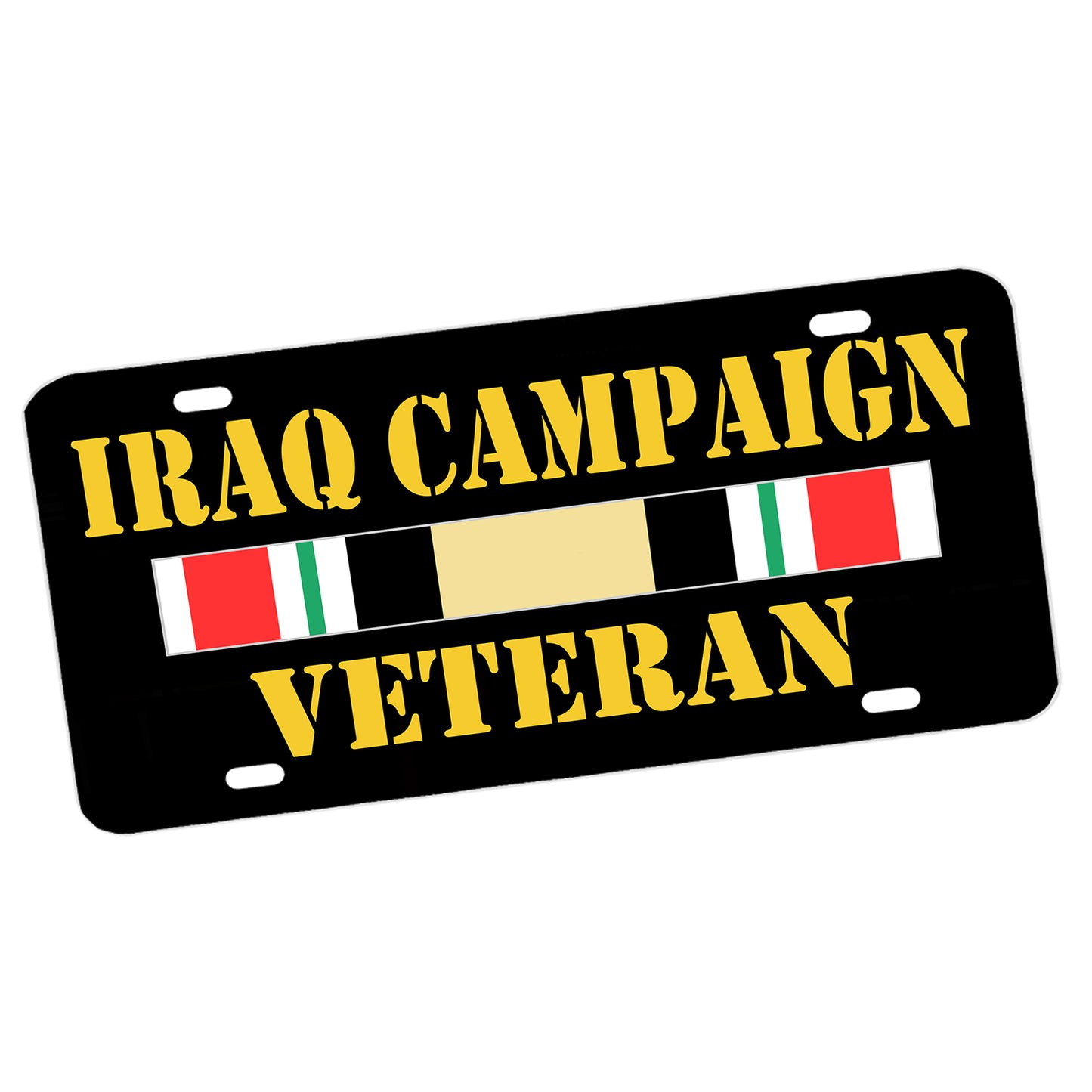 LP-019 License Plate - Military Iraq Campaign Veteran Ribbon