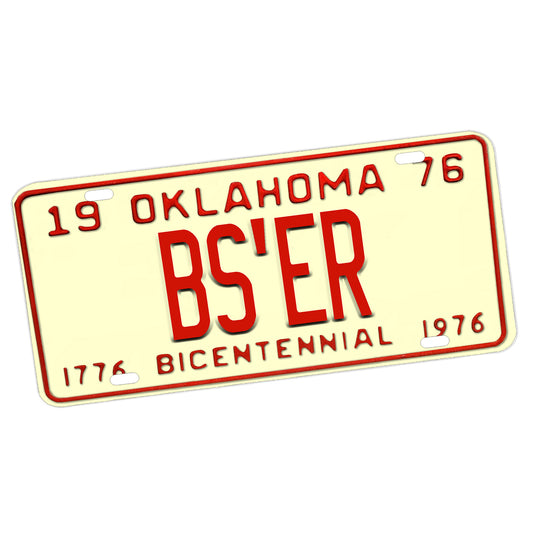 LP-064-3 License Plate - 1976 Oklahoma Blake Shelton License Plate Design BS'ER